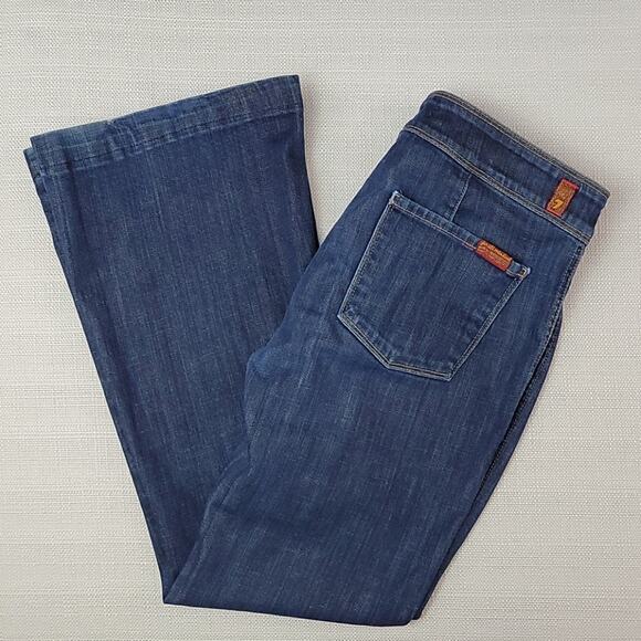 7 For All Mankind Erin Wide Leg Denim Trouser  29 - Picture 1 of 9